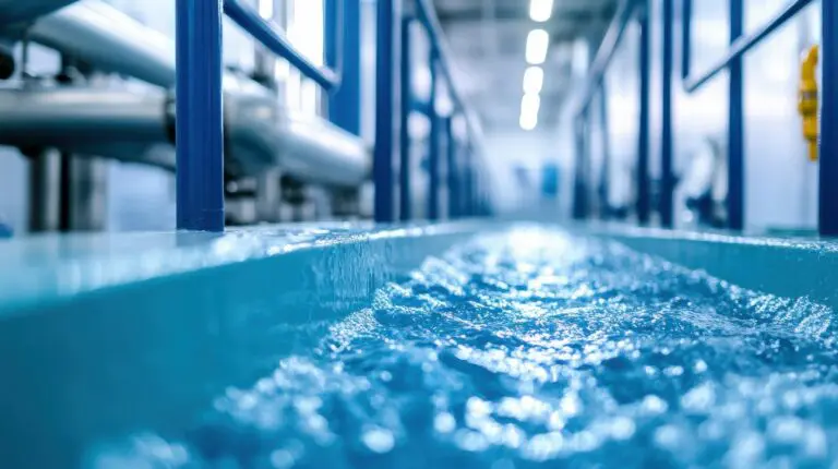 Industrielle Wasseraufbereitung in großem Tank